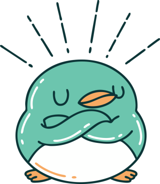 Geleneksel dövme stili Robin 'in bir insan tarafından çizilmiş katlanmış kanatları.