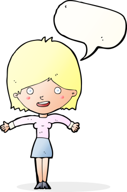 Bir insan tarafından çizilmiş konuşma balonu olan heyecanlı bir karikatür.