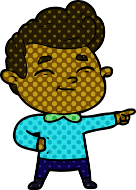 Bir insan tarafından çizilmiş mutlu çizgi film adamı.