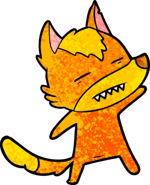 Bir insan tarafından çizilmiş tilki çizgi film karakteri