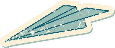 Bir insan tarafından çizilmiş kağıttan bir uçağın sembolik dövmesi.