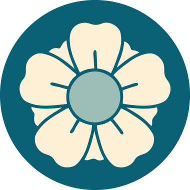 Bir insan tarafından çizilmiş bir çiçeğin ikonik dövme şekli