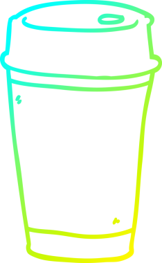 Bir insan tarafından çizilmiş bir kahve fincanının soğuk gradyan çizimi