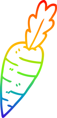 Bir insan tarafından çizilmiş organik havuç çizgi çizimi.