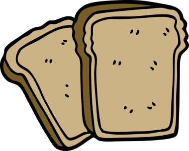 Bir insan tarafından çizilmiş karikatür tostu.