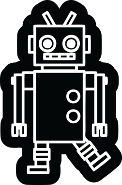 bir insan tarafından çizilmiş dans eden robot simgesi