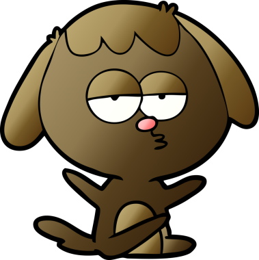 Bir insan tarafından çizilmiş, sıkılmış bir köpek.