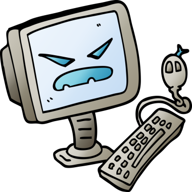 vektör gradyanı çizimi bir insan tarafından çizilmiş şeytani bilgisayar