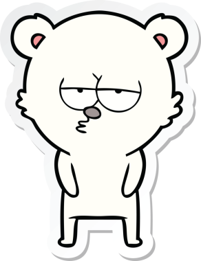 Bir insan tarafından çizilmiş sıkılmış bir kutup ayısının çıkartması.