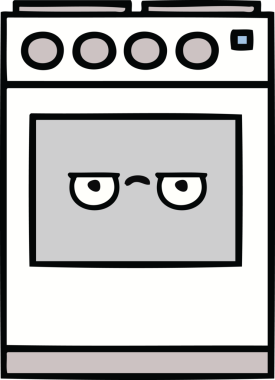 Bir insan tarafından çizilmiş güzel bir mutfak fırını karikatürü.