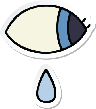 Bir insan tarafından çizilmiş şirin bir karikatür çıkartması.