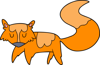 bir insan tarafından çizilmiş tilki çizgi filmi