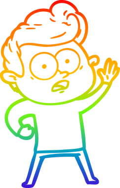 Bir insan tarafından çizilmiş gökkuşağı gradyan çizgi çizimi.