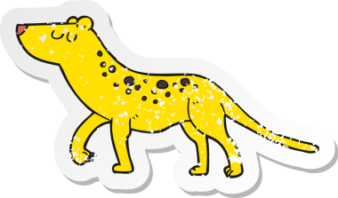 Bir insan tarafından çizilmiş bir karikatür leoparı.