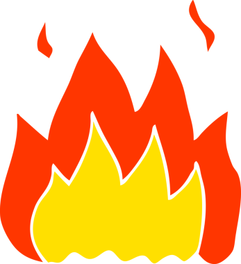 Bir insan tarafından çizilmiş karalama ateşi.