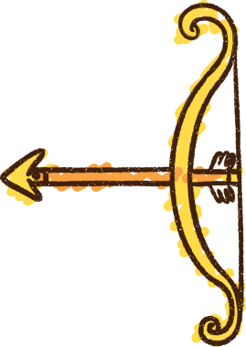 Bir insan tarafından çizilen Yay Ok Tebeşiri