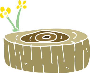 Bir insan tarafından çizilmiş karalama ağacı kütüğü.