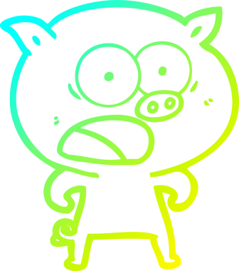 Bir insan tarafından çizilmiş bağıran domuz çizgi filmi çizimi.