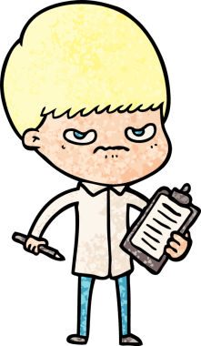 Bir insan tarafından çizilmiş çizgi film çocuğu.