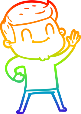 Bir insan tarafından çizilmiş gökkuşağı gradyan çizgi çizimi.