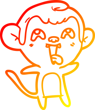 İnsan tarafından çizilmiş çılgın bir çizgi maymunun sıcak çizgi çizimi