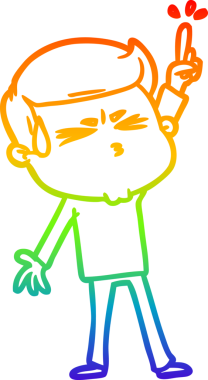 Bir insan tarafından çizilmiş terleyen bir çizgi film karakterinin çizimi.