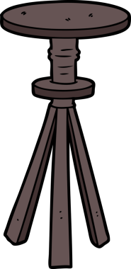 bir insan tarafından çizilmiş bir tabure.