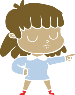 Düz renkli karikatür, ilgisiz kadın bir insan tarafından çizilmiş.