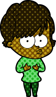 Bir insan tarafından çizilmiş karikatür kadın.