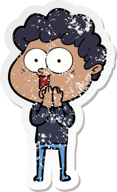 Bir insan tarafından çizilmiş mutlu bir adamın sıkıntılı çıkartması.