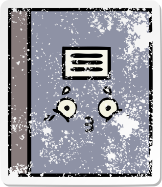 Bir insan tarafından çizilmiş şirin bir çizgi roman çıkartması.