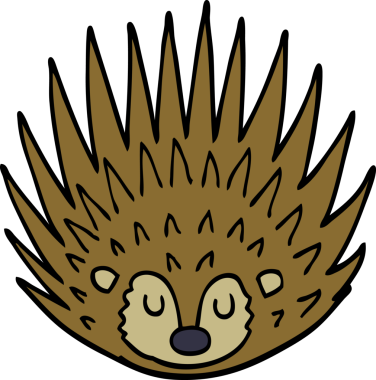 Bir insan tarafından çizilmiş çivili kirpi.