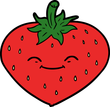 Bir insan tarafından çizilmiş çilek çizgi filmi.