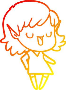 Bir insan tarafından çizilmiş çizgi film karakteri bir elf kızı çizimi