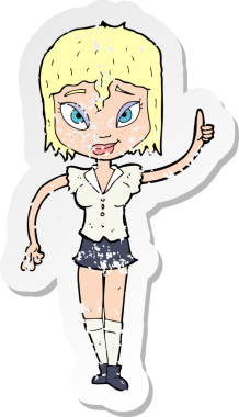 Bir insan tarafından çizilen bir karikatür kadının gerilimli çıkartması.