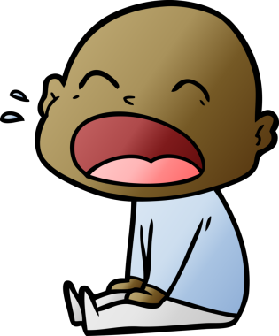 Bir insan tarafından çizilmiş kel adam diye bağıran çizgi film.