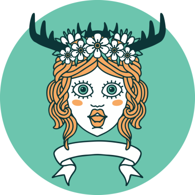 İnsan Druid karakterinin bir insan tarafından çizilmiş simgesi.