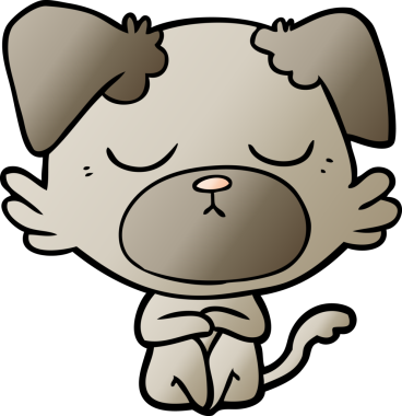 Bir insan tarafından çizilmiş şirin bir çizgi film köpeği.