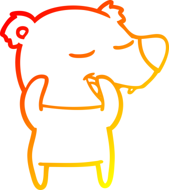 Bir insan tarafından çizilmiş bir kutup ayısının sıcak çizgi çizimi