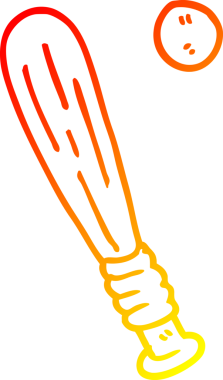 Bir insan tarafından çizilmiş bir yarasa ve topun sıcak çizgi çizimi