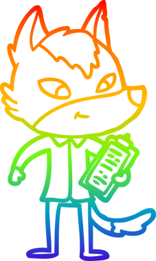 Gökkuşağı gradyan çizimi bir insan tarafından çizilmiş dost bir kurt yönetmenin çizimi