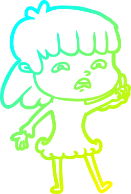 Bir insan tarafından çizilmiş endişeli bir karikatür çizimi.