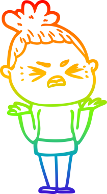 Bir insan tarafından çizilmiş kızgın bir karikatür çizimi.