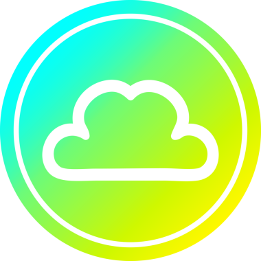 Bir insan tarafından çizilmiş basit bir bulut dairesel simgesi