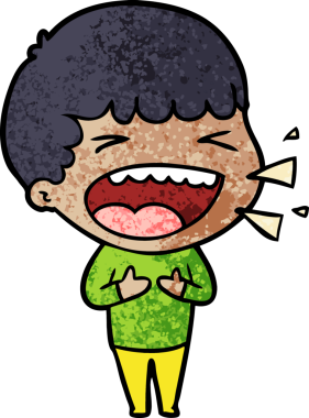 Bir insan tarafından çizilmiş gülen adam.