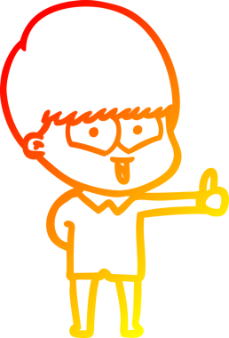 Bir insan tarafından çizilen mutlu bir çocuğun sıcak çizgi çizimi.