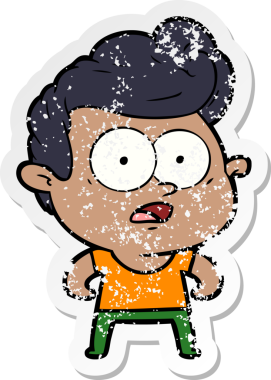 Bir insan tarafından çizilmiş, kederli bir çizgi film çıkartması.