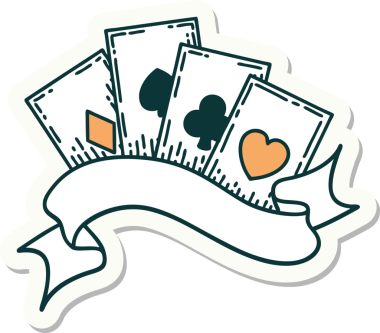 Geleneksel kart stili ve bir insan tarafından çizilmiş dövme çıkartması.