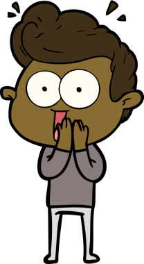 Bir insan tarafından çizilmiş karikatür adam.