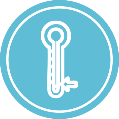 Bir insan tarafından çizilmiş düşük sıcaklık dairesel simgesi